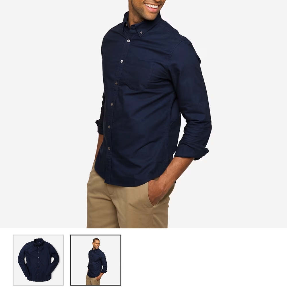 Classic Navy Button-Down Shirt for Men